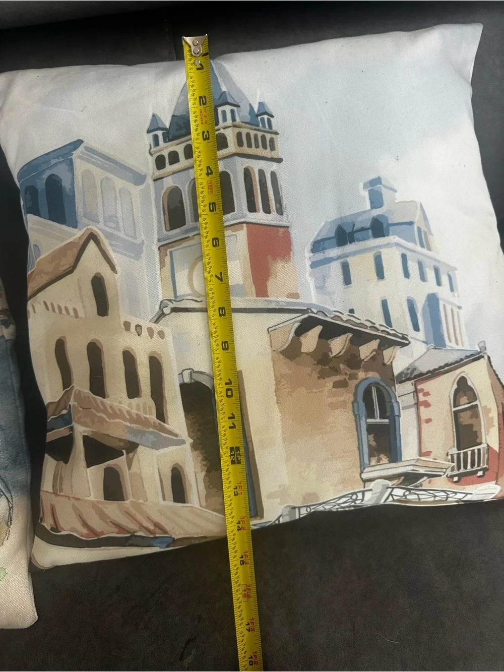 Set of 3 Italian Coastal & Village Watercolor Decorative Throw Pillows